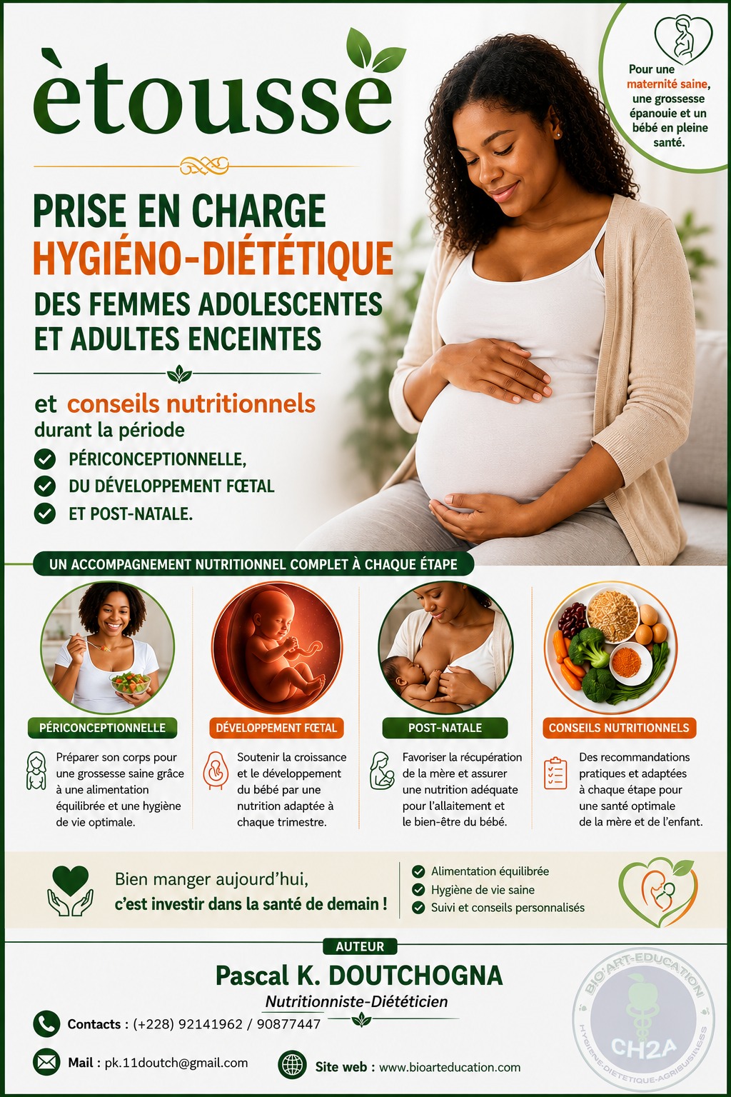 Livre Étoussé : prise en charge hygiéno-diététique des femmes adolescentes et adultes enceintes