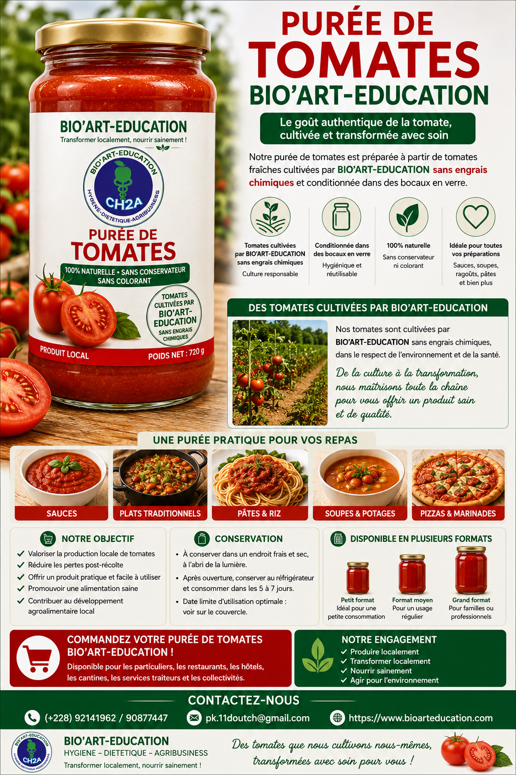 Purée de tomates BIO’ART-EDUCATION